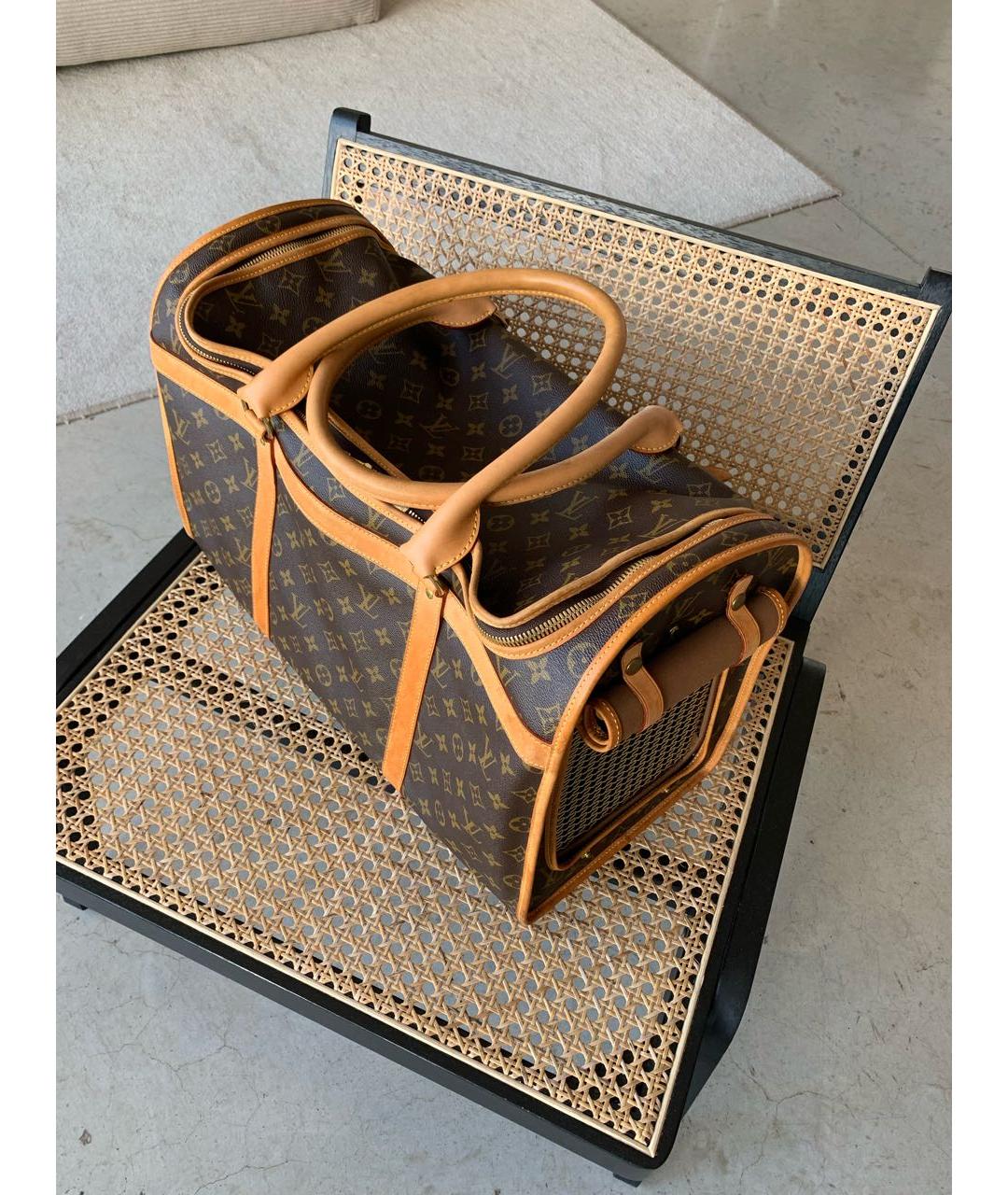 LOUIS VUITTON Коричневая дорожная/спортивная сумка из канвы, фото 4