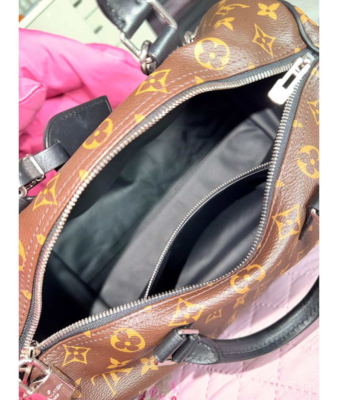 LOUIS VUITTON Коричневая кожаная сумка с короткими ручками, фото 4