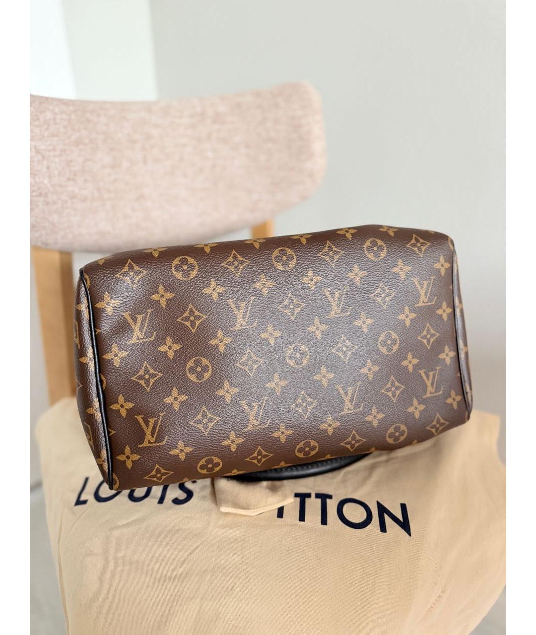 LOUIS VUITTON Коричневая кожаная сумка с короткими ручками, фото 7