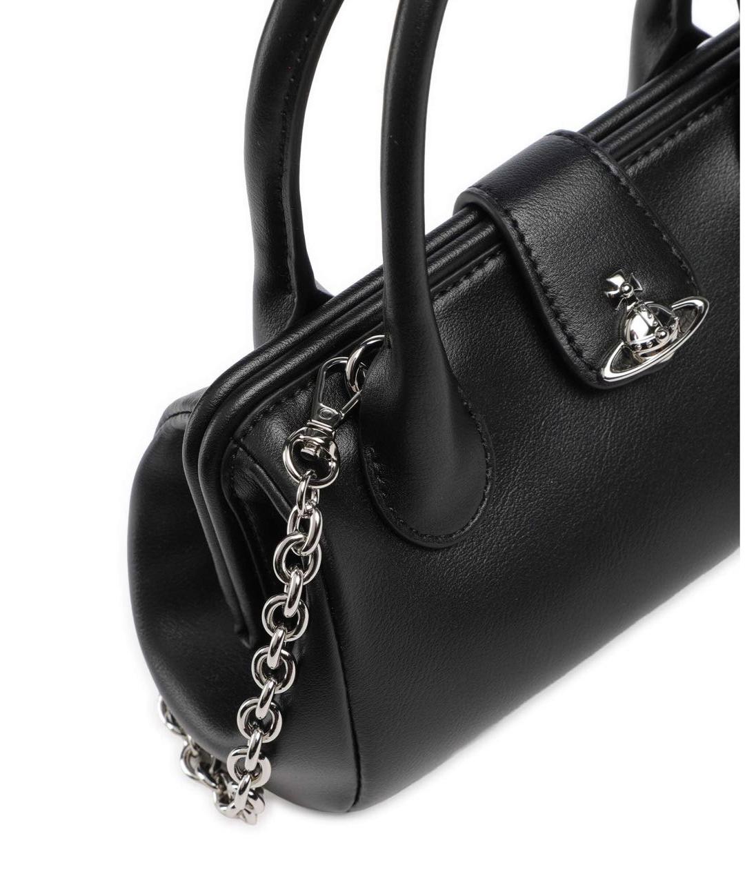VIVIENNE WESTWOOD Черная сумка тоут из искусственной кожи, фото 2