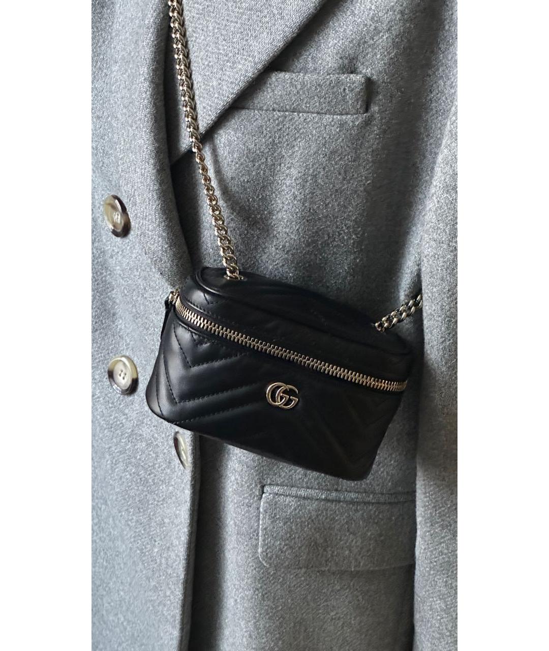 GUCCI Черная кожаная сумка через плечо, фото 8