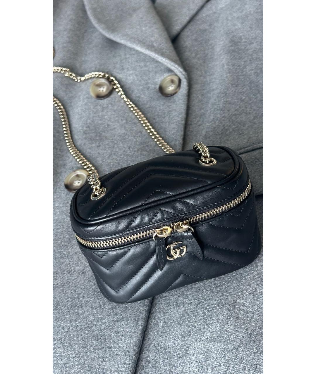 GUCCI Черная кожаная сумка через плечо, фото 6