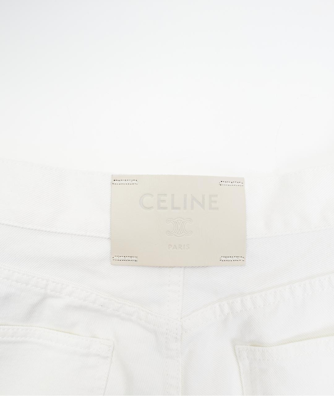 CELINE Белые хлопковые прямые джинсы, фото 5