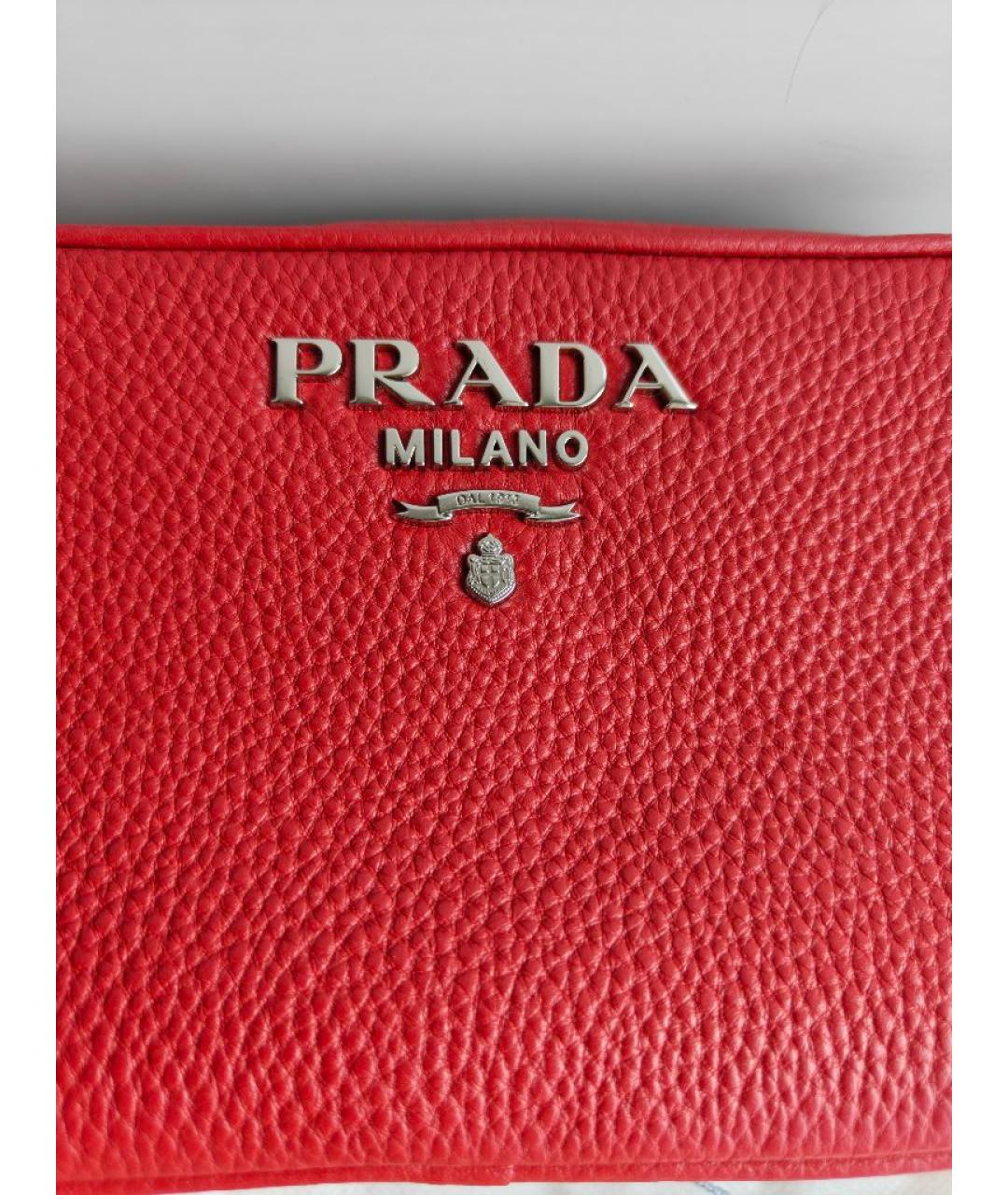 PRADA Красная кожаная сумка через плечо, фото 4