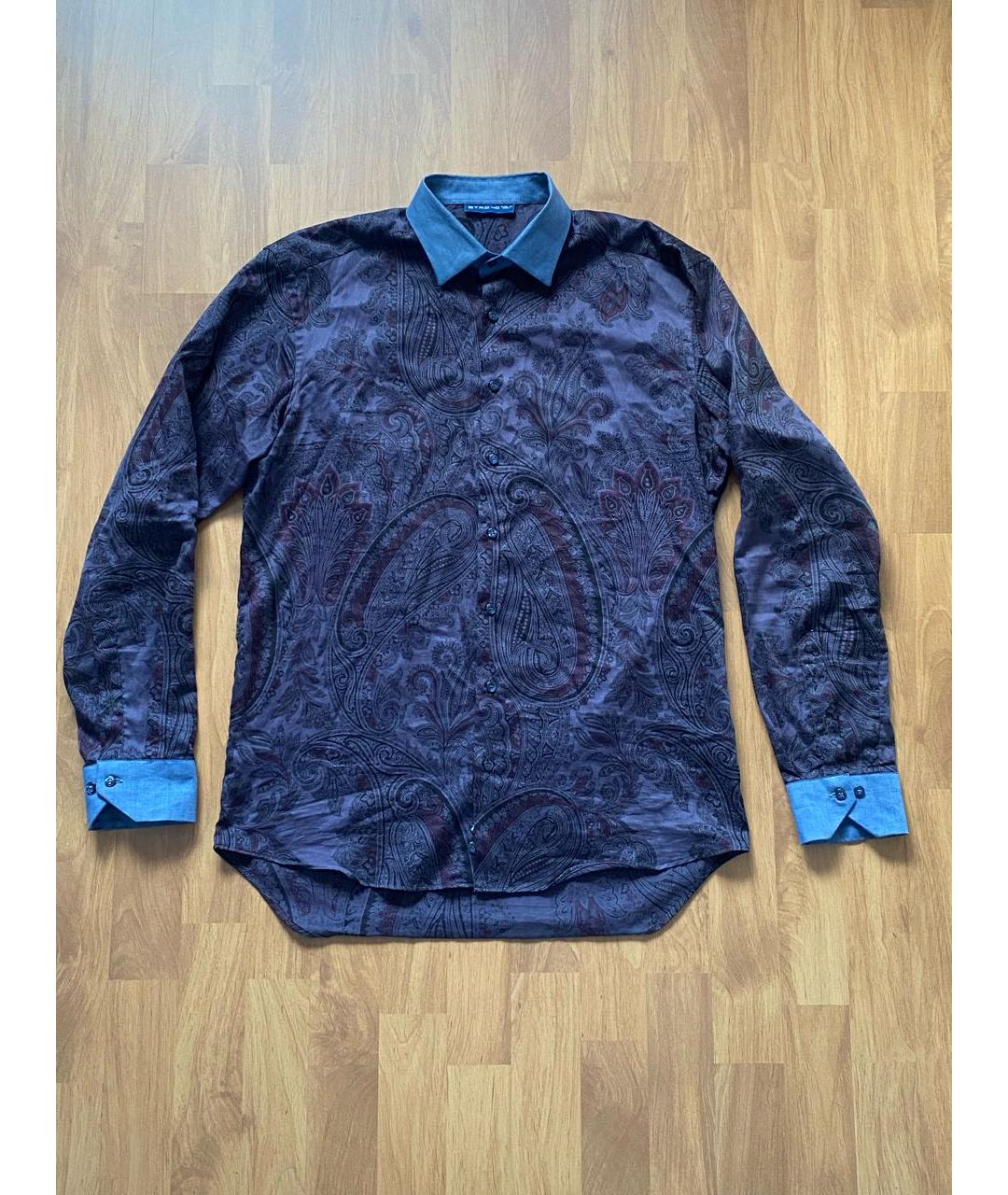 ETRO Синяя хлопковая кэжуал рубашка, фото 5
