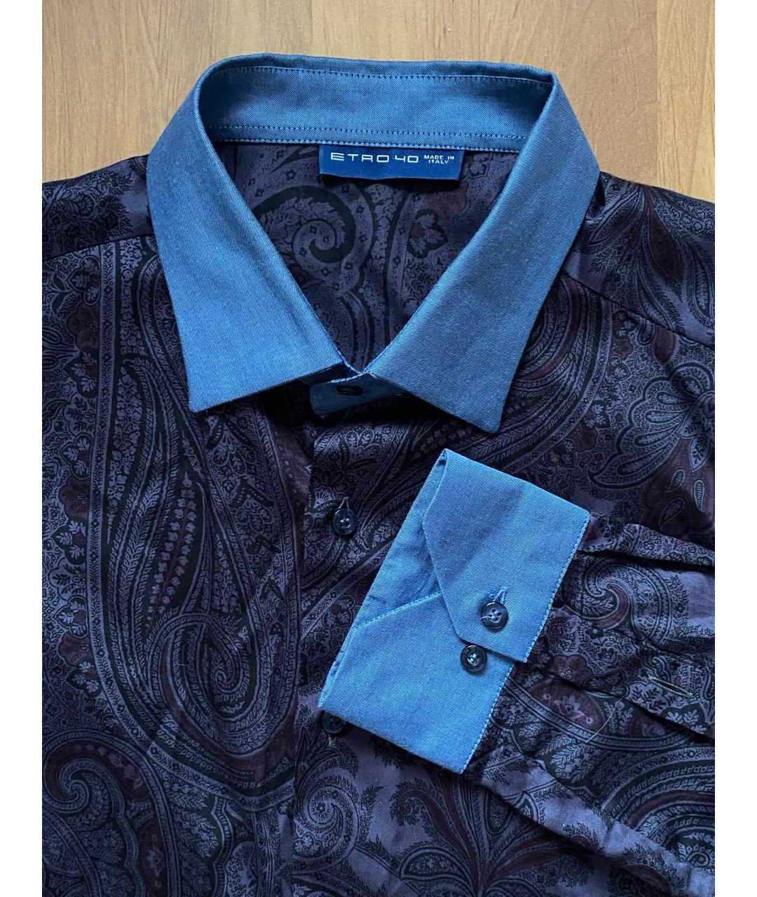 ETRO Синяя хлопковая кэжуал рубашка, фото 4