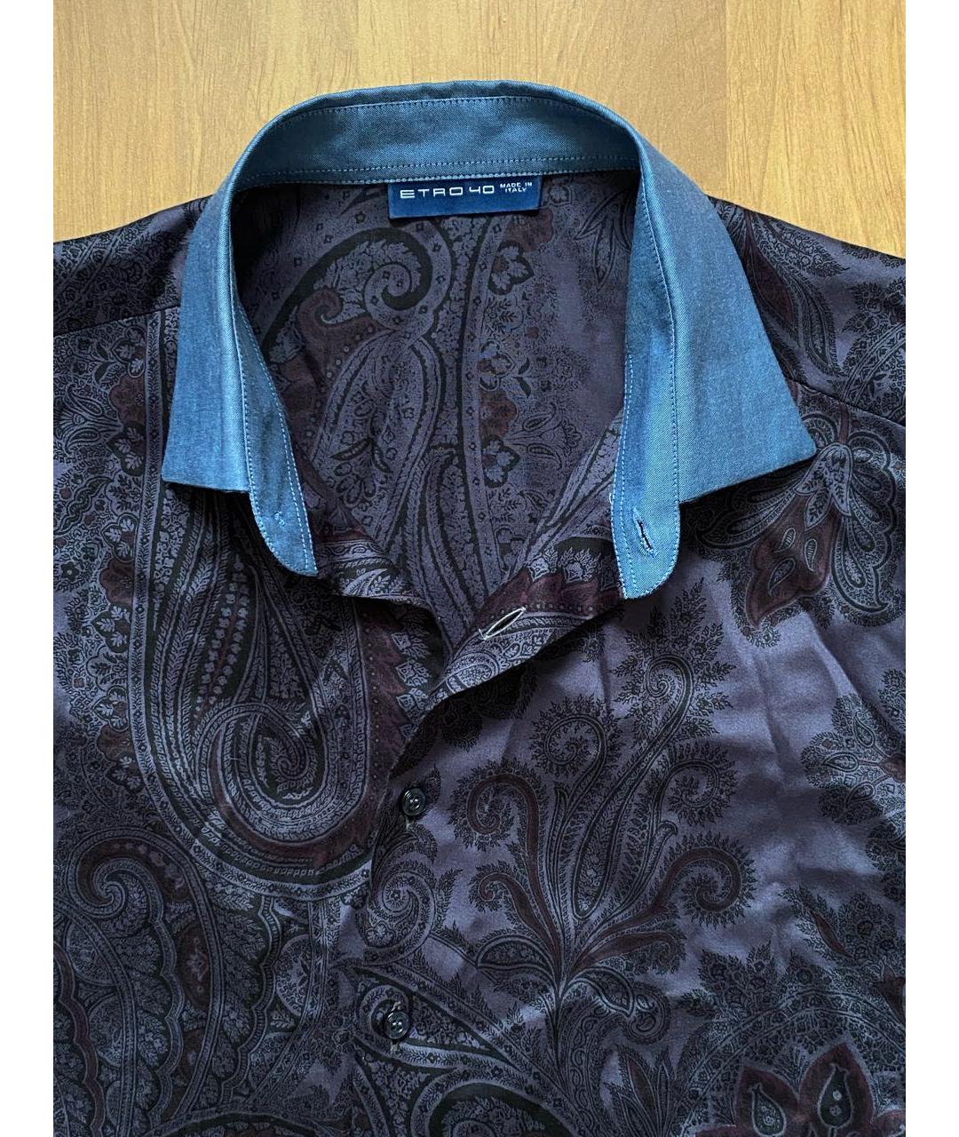 ETRO Синяя хлопковая кэжуал рубашка, фото 3