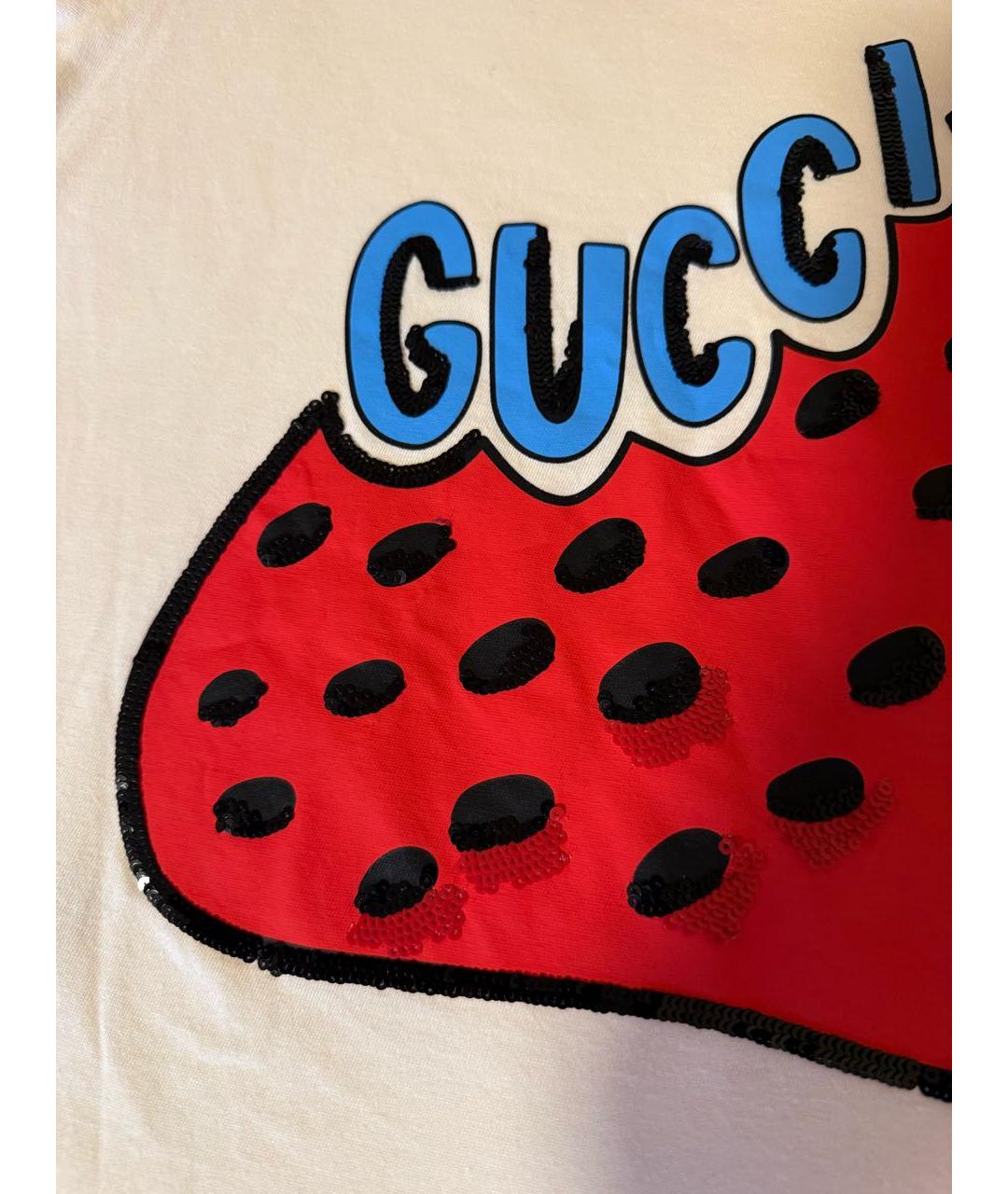 GUCCI Бежевая хлопковая футболка, фото 6