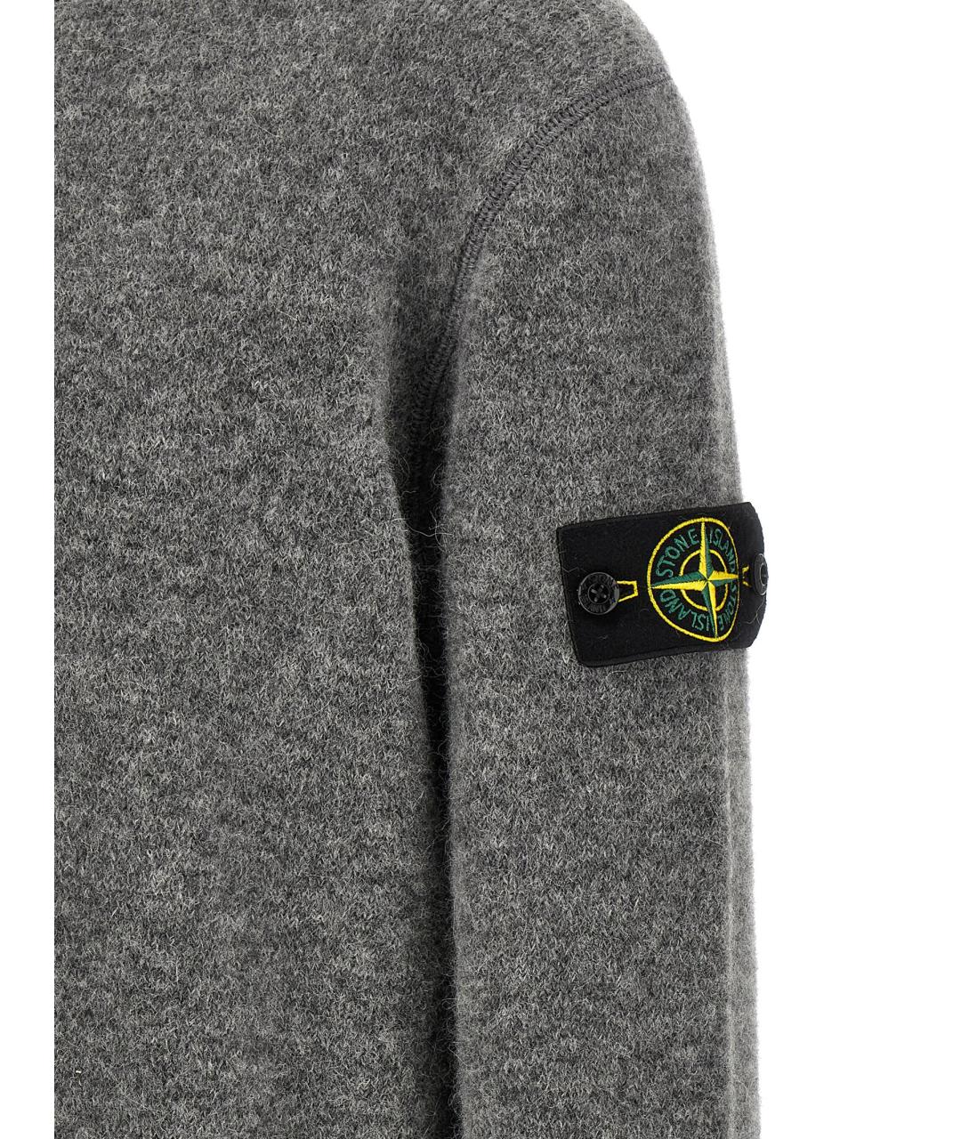 STONE ISLAND Серый шерстяной джемпер / свитер, фото 4