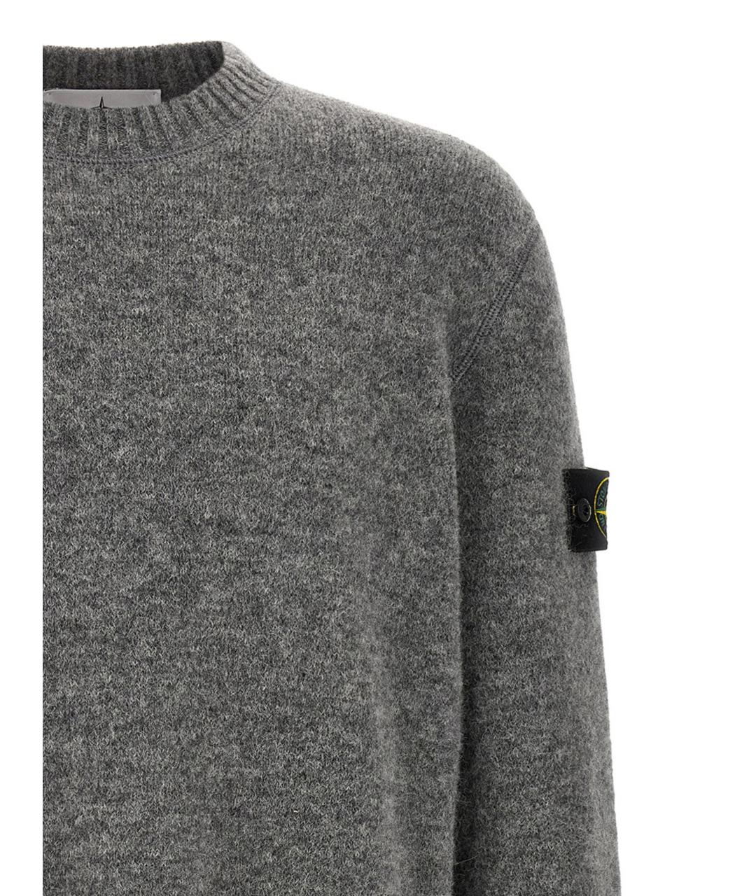 STONE ISLAND Серый шерстяной джемпер / свитер, фото 3