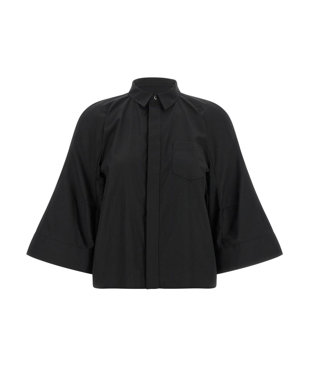 SACAI Черная хлопковая рубашка, фото 1