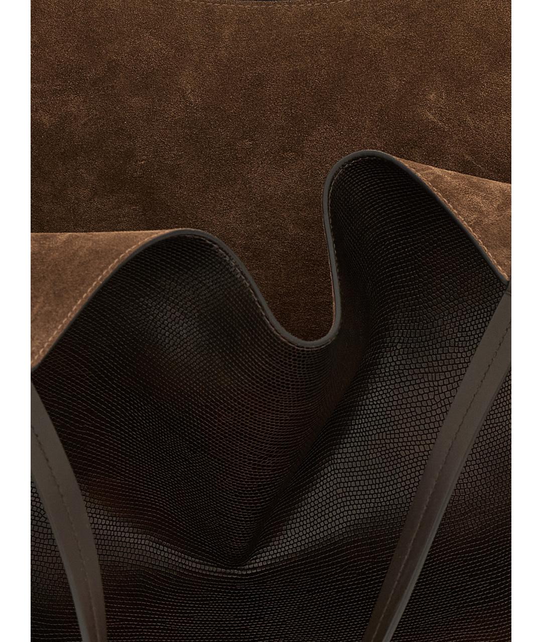 BRUNELLO CUCINELLI Коричневая кожаная сумка тоут, фото 4