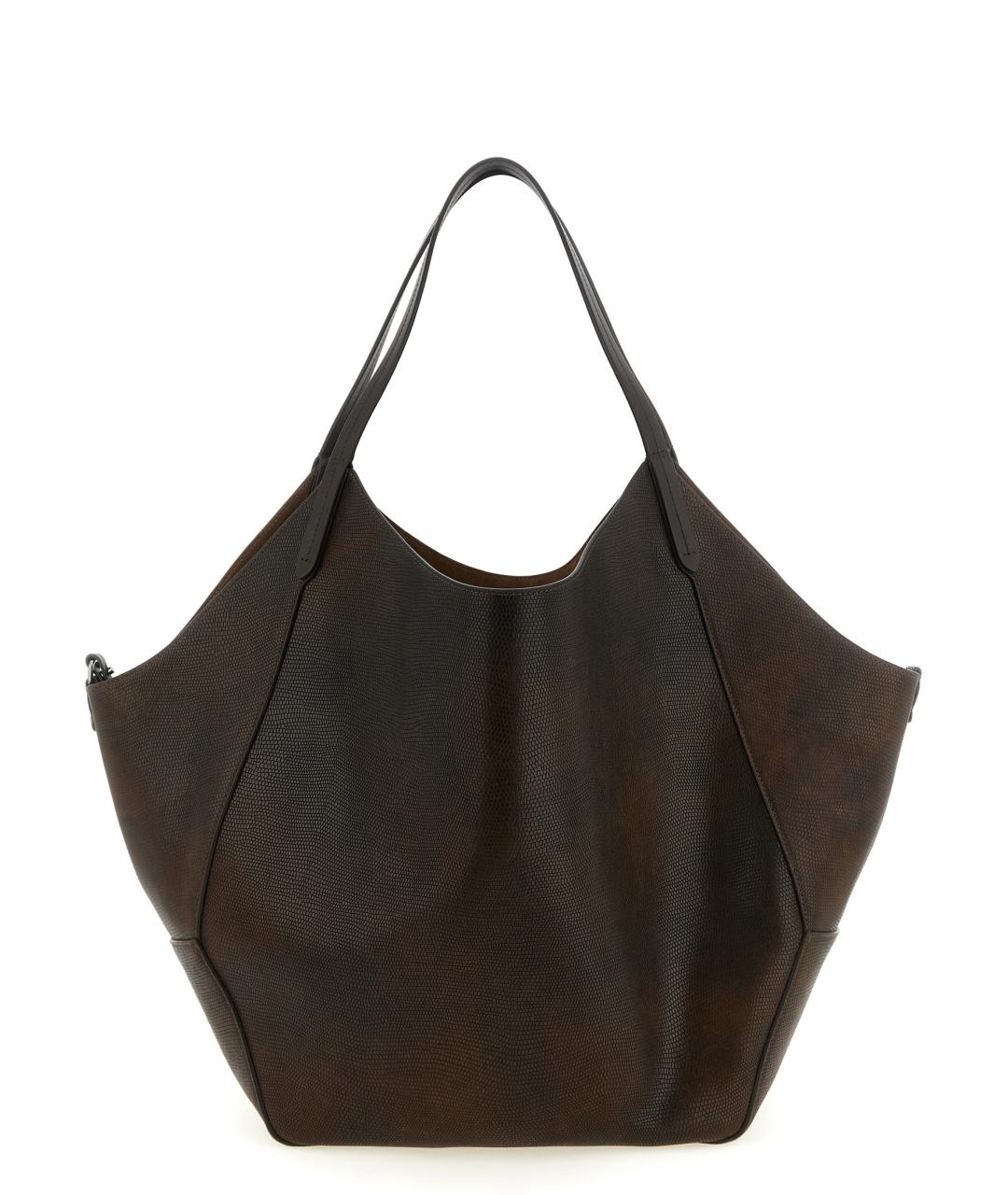 BRUNELLO CUCINELLI Коричневая кожаная сумка тоут, фото 1