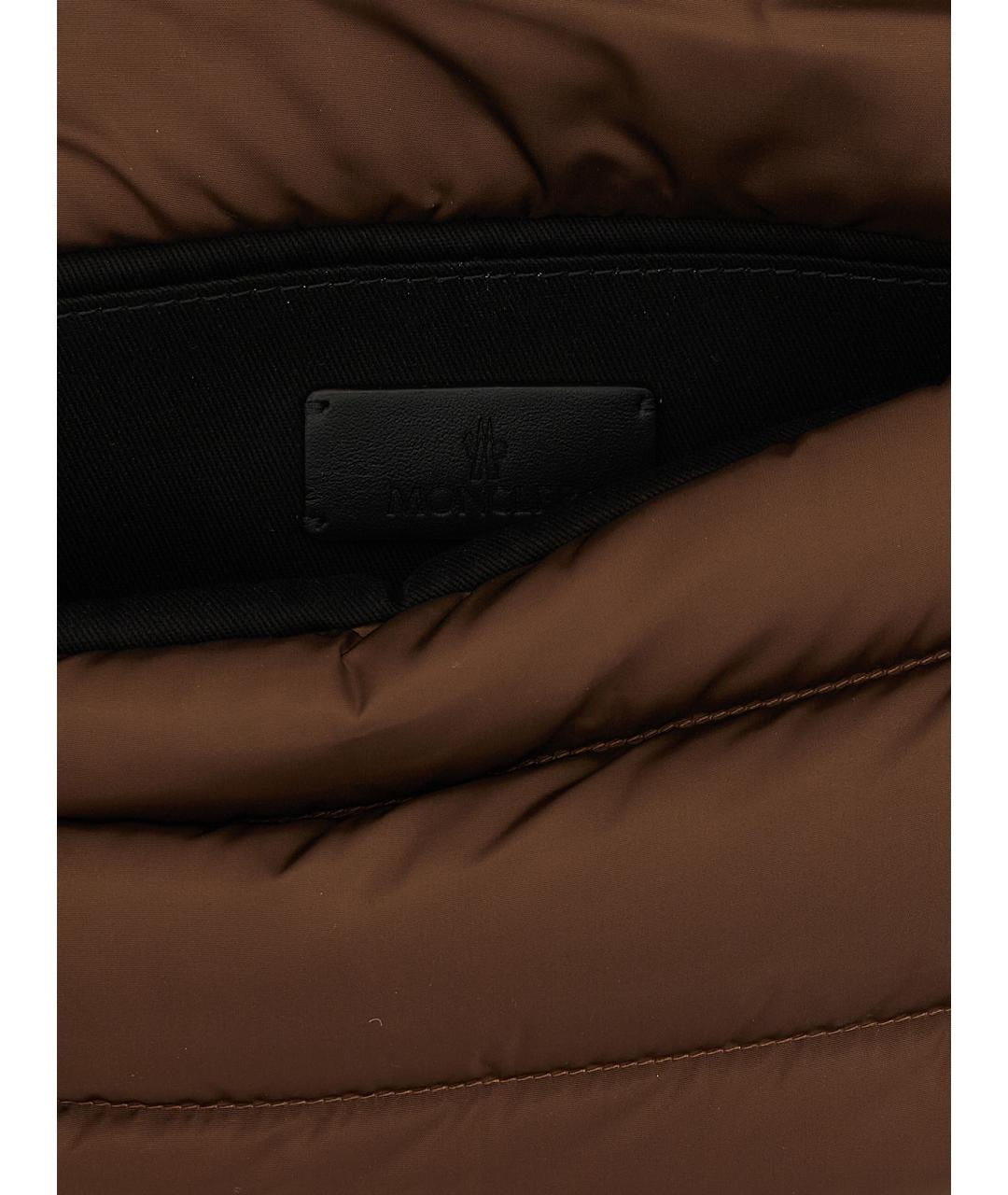 MONCLER Коричневая синтетическая сумка через плечо, фото 4