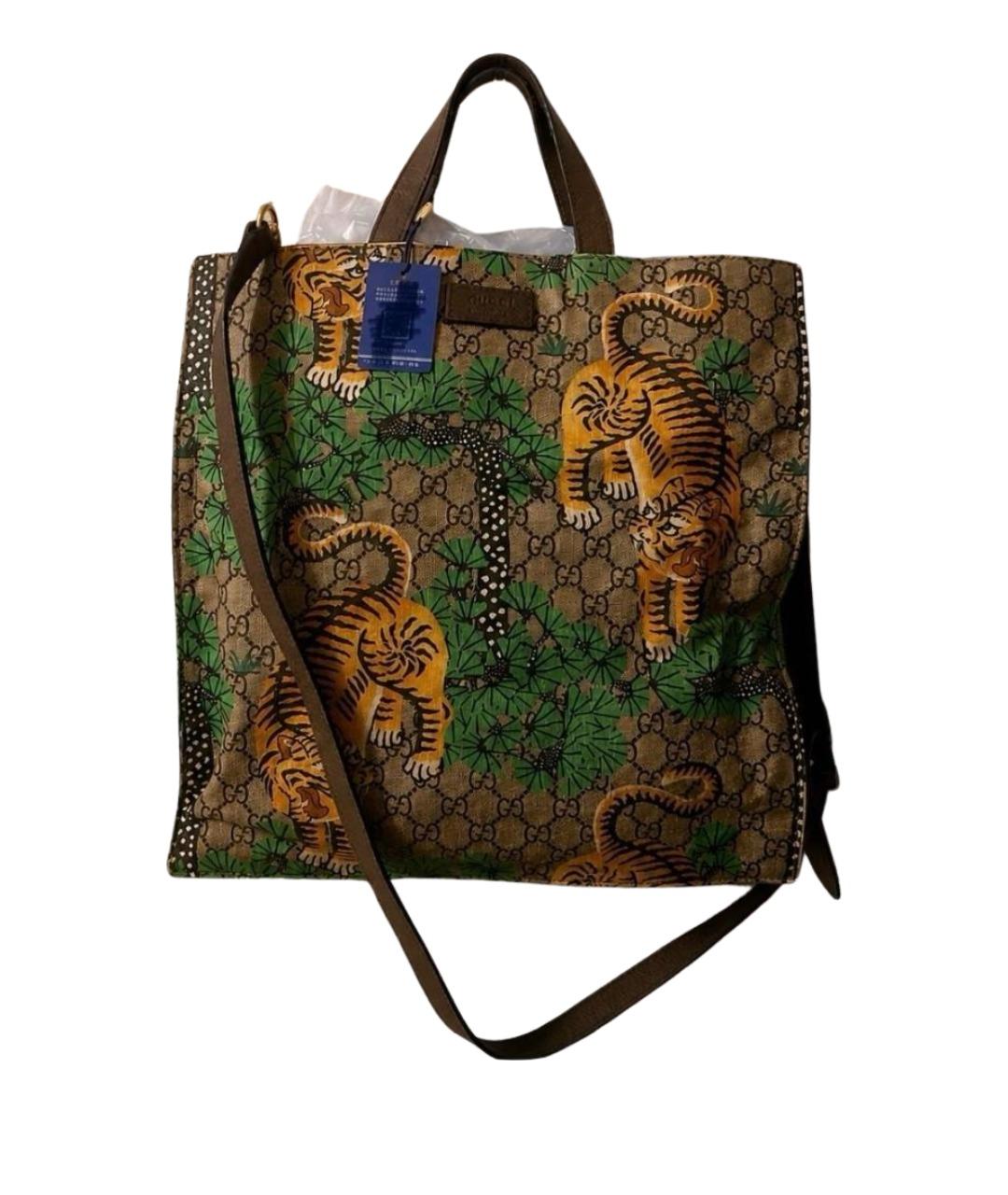 GUCCI Бежевая сумка тоут из канвы, фото 1