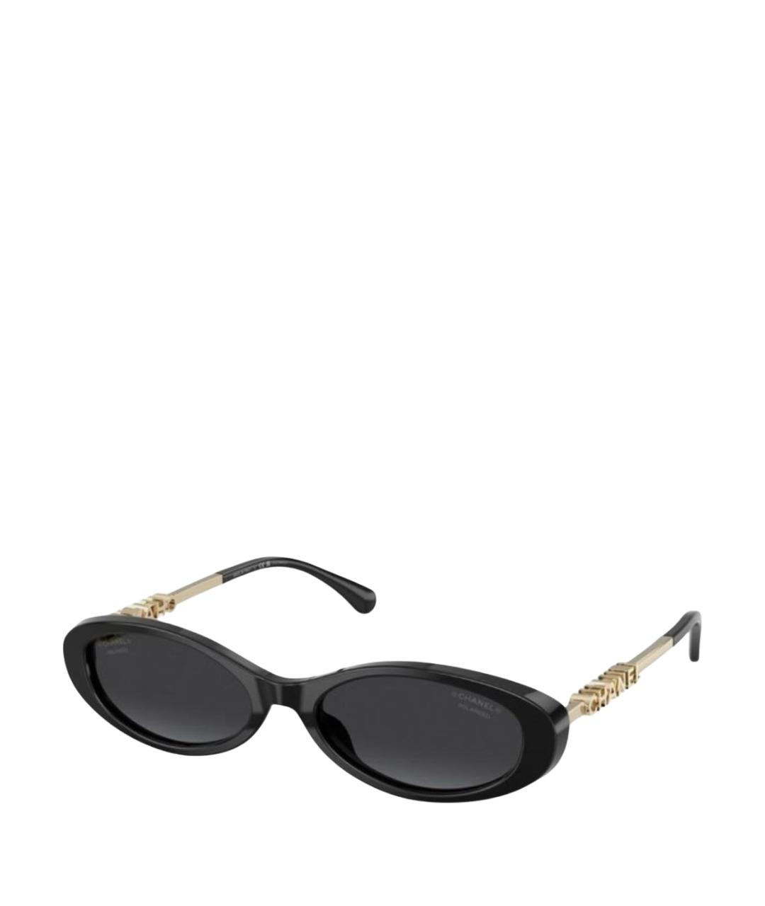 CHANEL Черные пластиковые солнцезащитные очки, фото 1