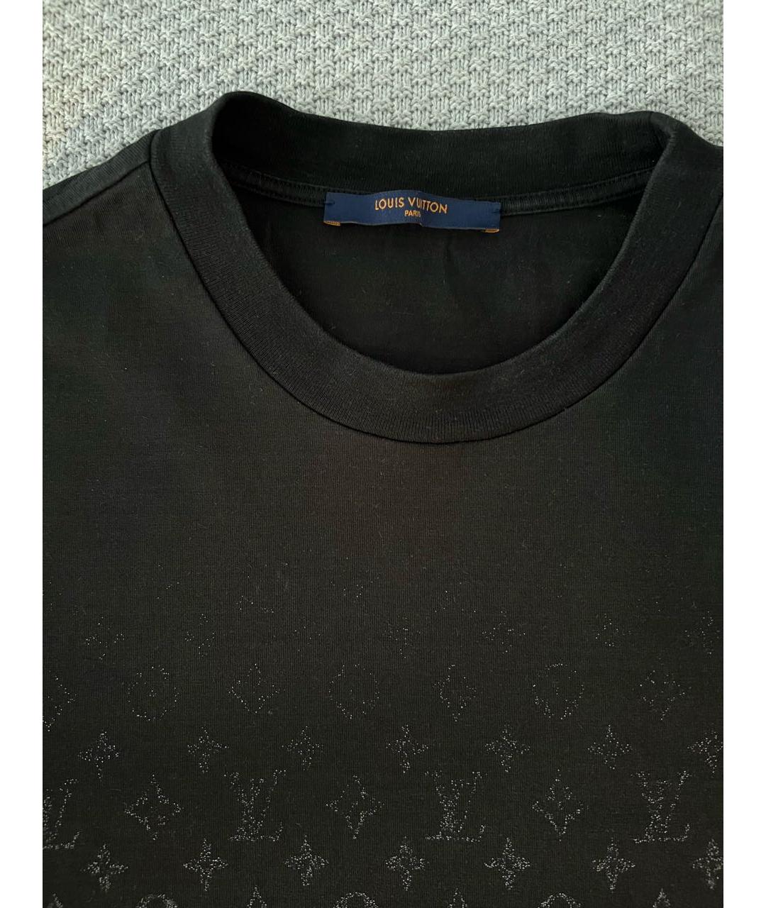 LOUIS VUITTON Черная хлопковая футболка, фото 3