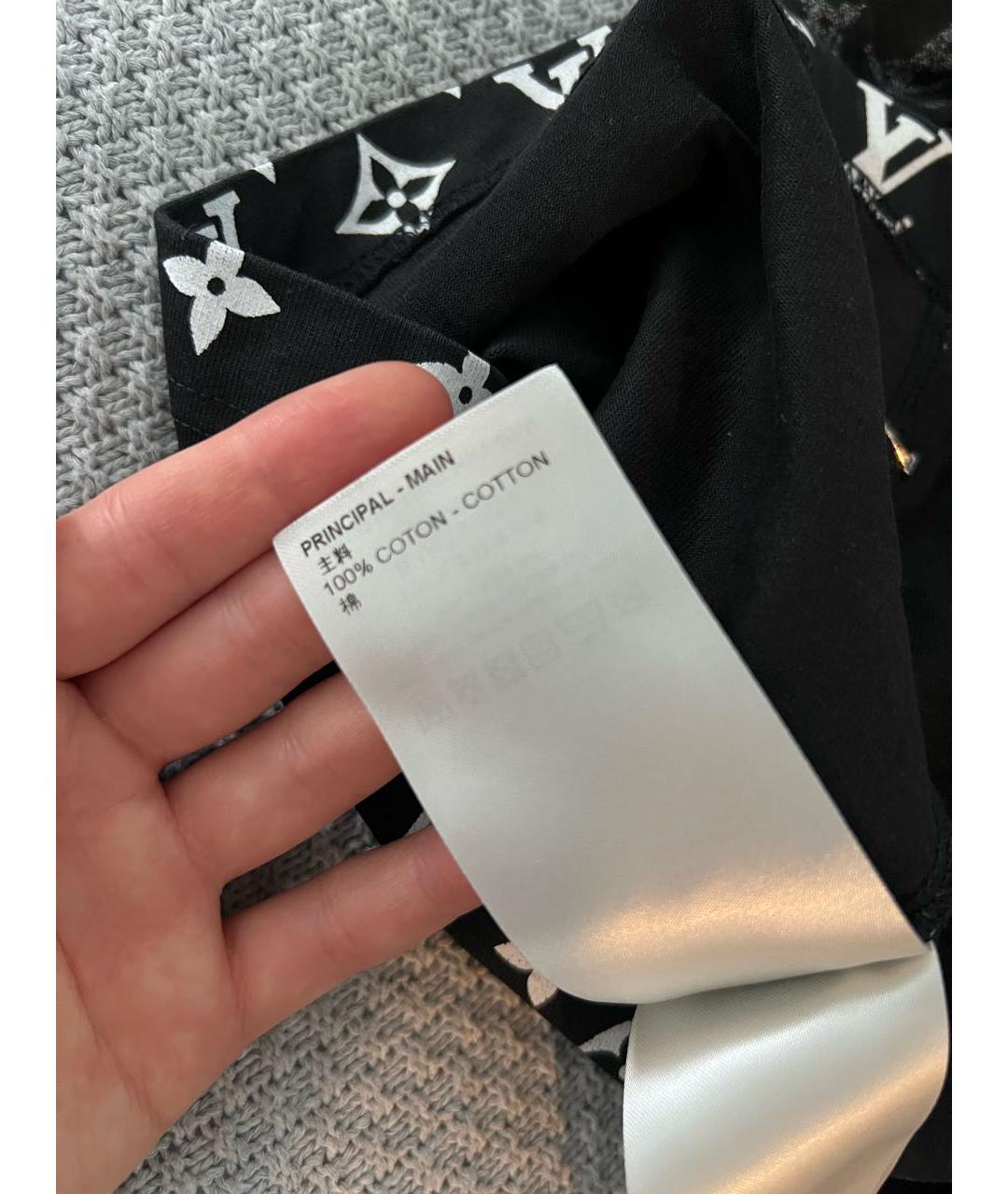 LOUIS VUITTON Черная хлопковая футболка, фото 7