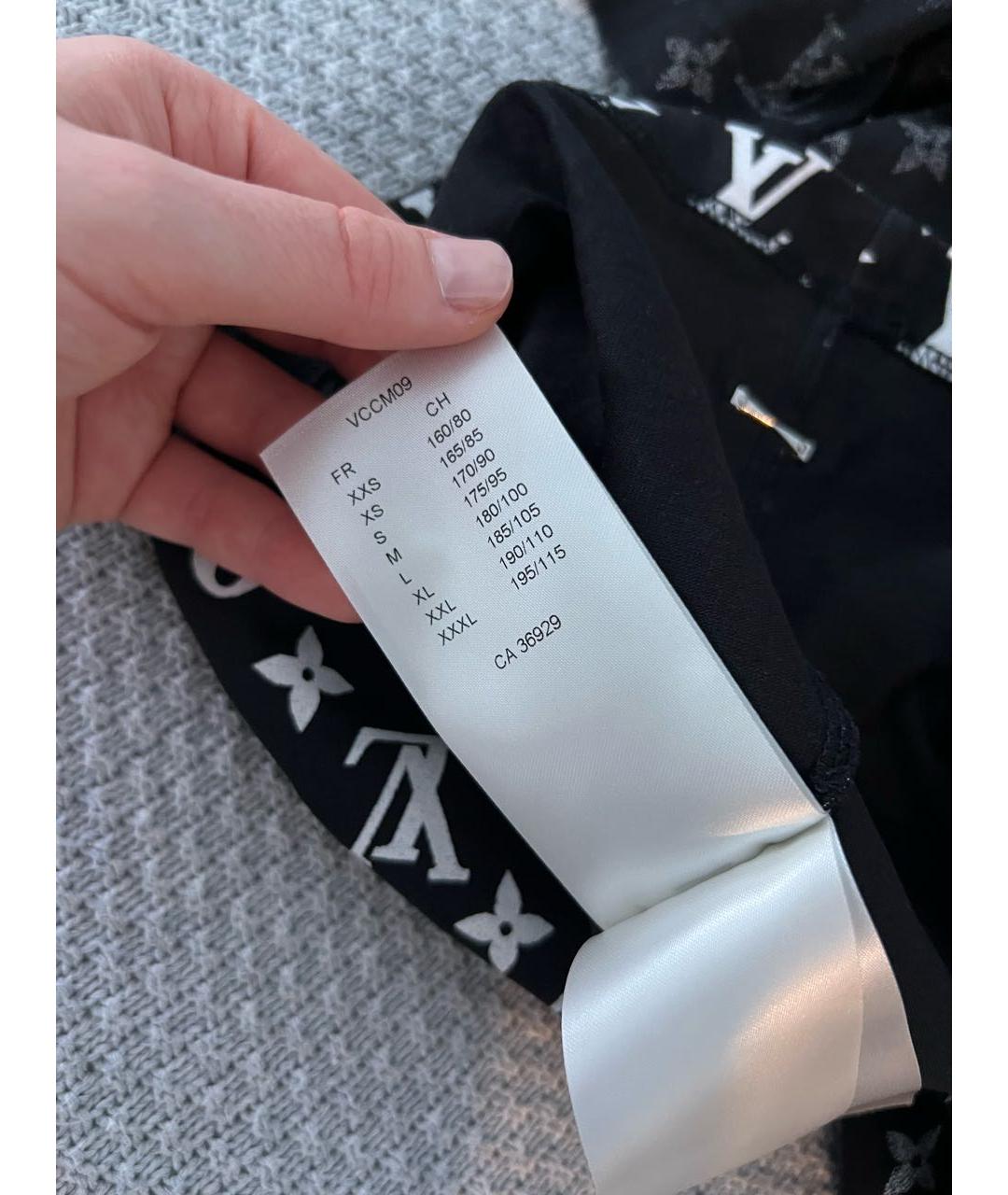 LOUIS VUITTON Черная хлопковая футболка, фото 6