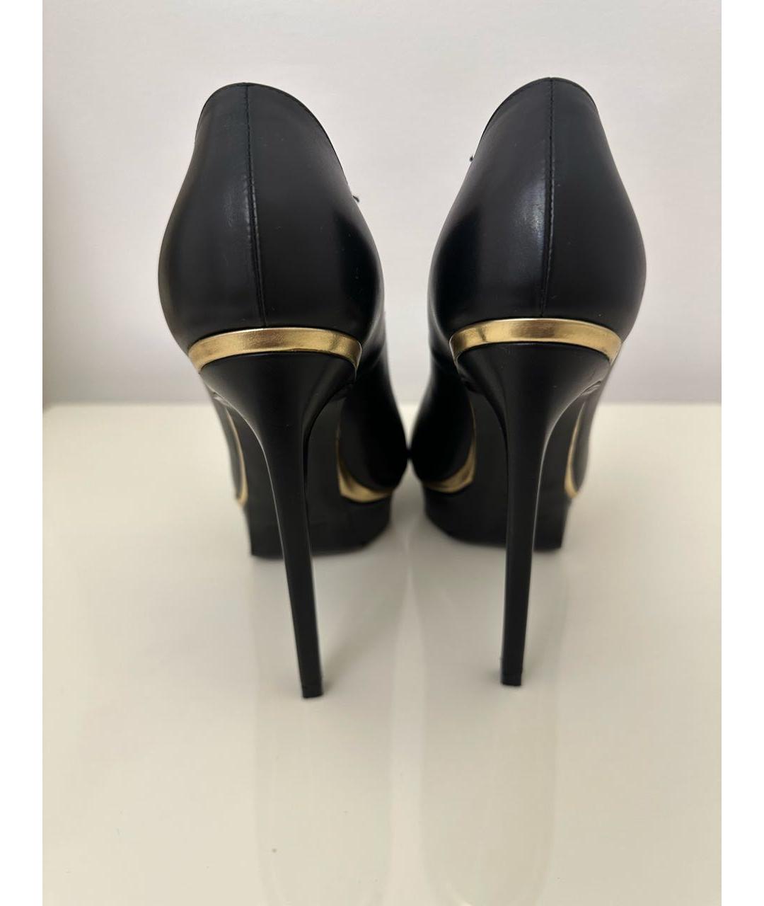 SAINT LAURENT Черные кожаные туфли, фото 4