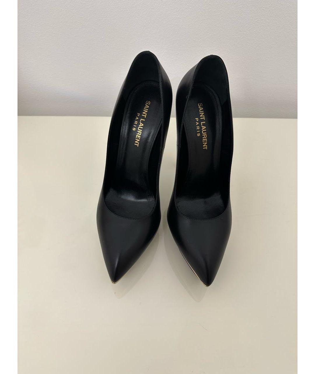 SAINT LAURENT Черные кожаные туфли, фото 2