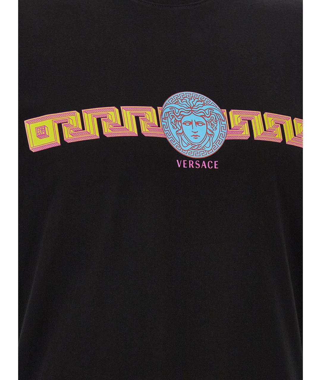 VERSACE Черная хлопковая футболка, фото 4