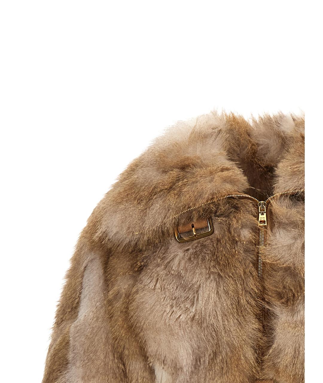 ELISABETTA FRANCHI Коричневая полиэстеровая куртка, фото 3