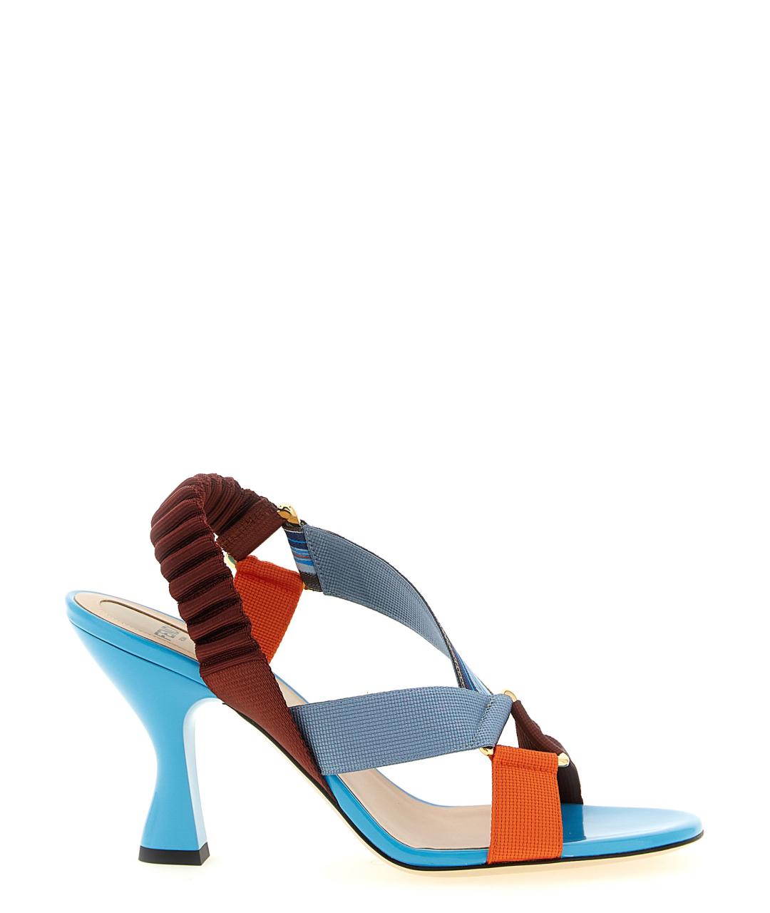 FENDI Мульти синтетические босоножки, фото 1