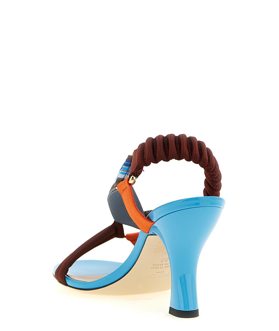 FENDI Мульти синтетические босоножки, фото 3