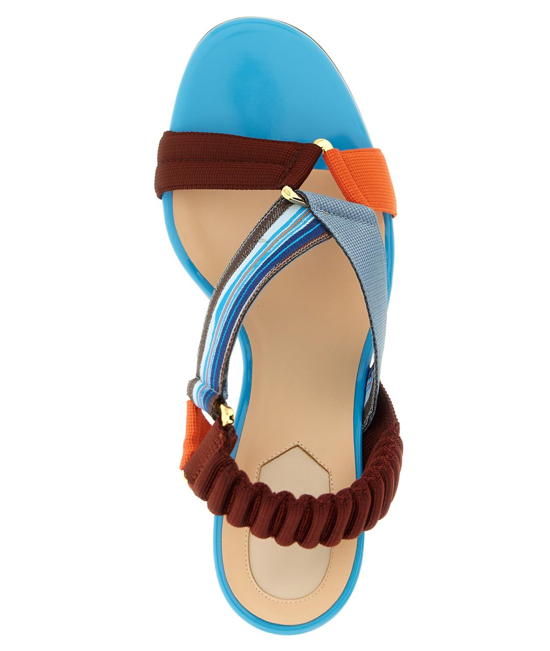 FENDI Мульти синтетические босоножки, фото 4