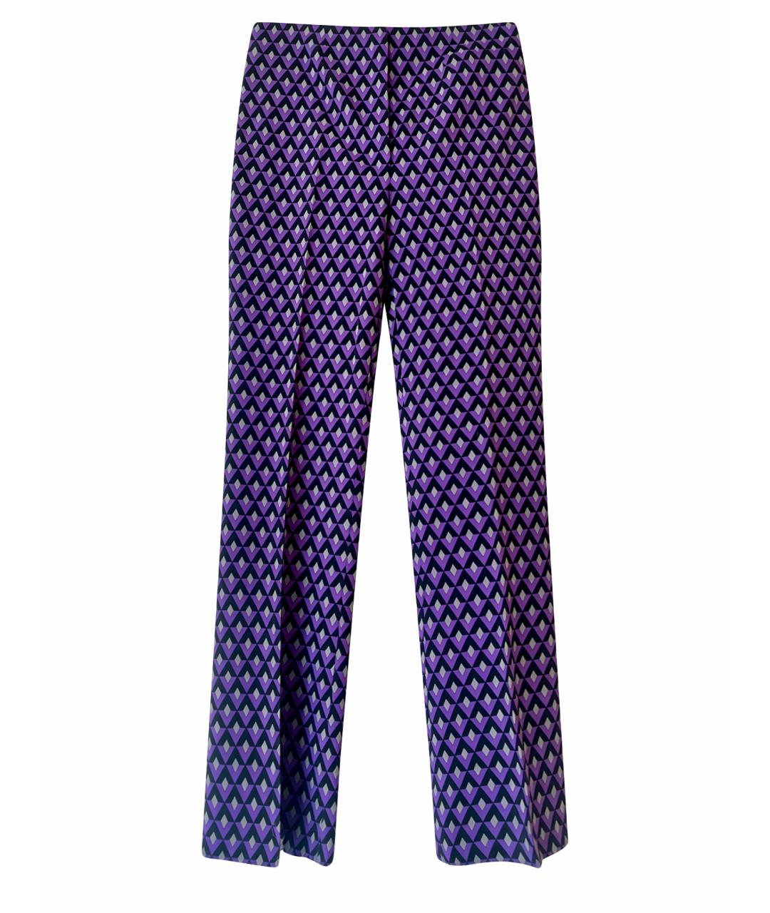PRADA Фиолетовые шерстяные прямые брюки, фото 1