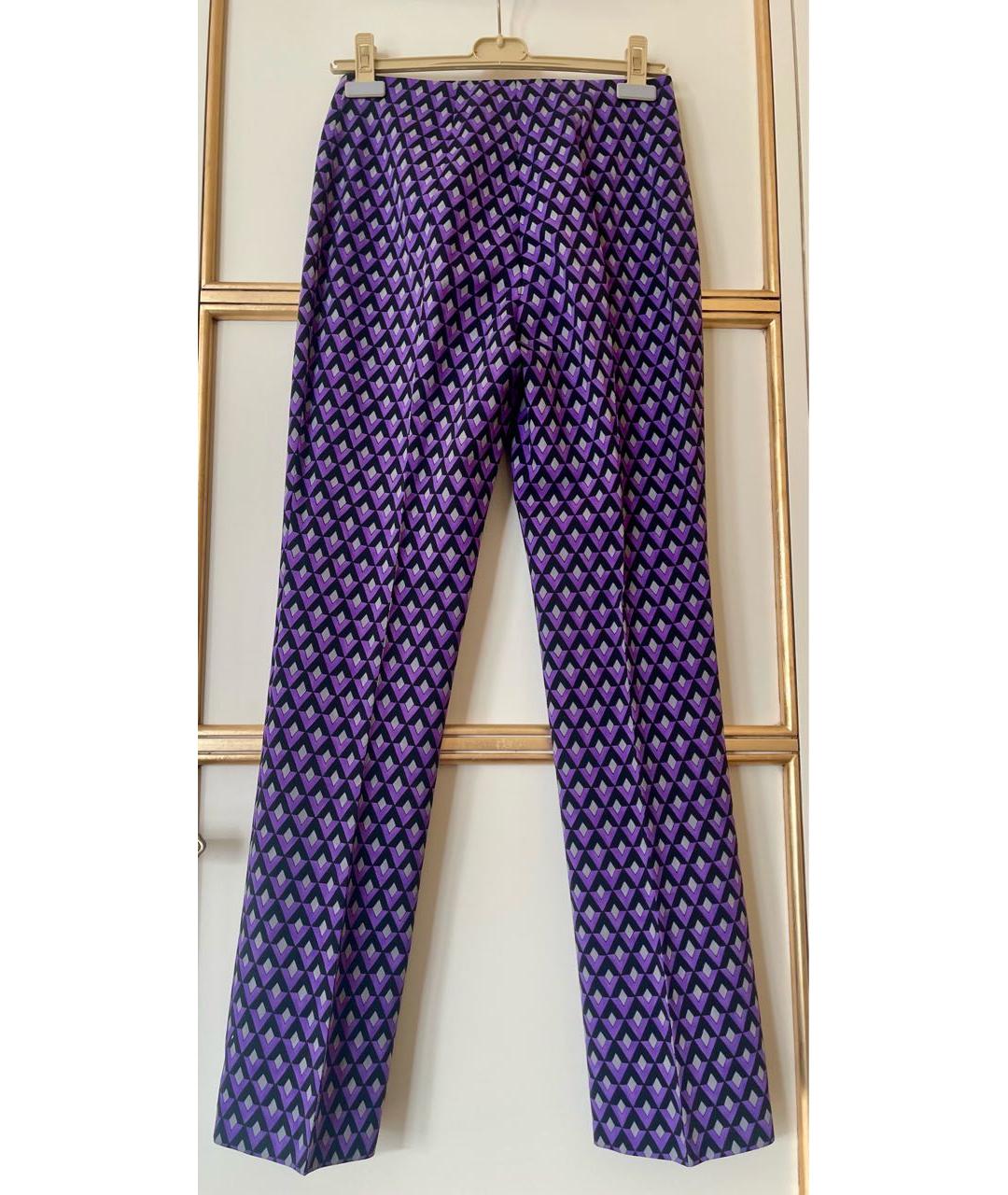 PRADA Фиолетовые шерстяные прямые брюки, фото 2