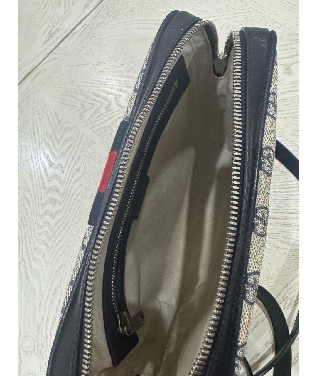 GUCCI Синяя сумка на плечо из канвы, фото 4