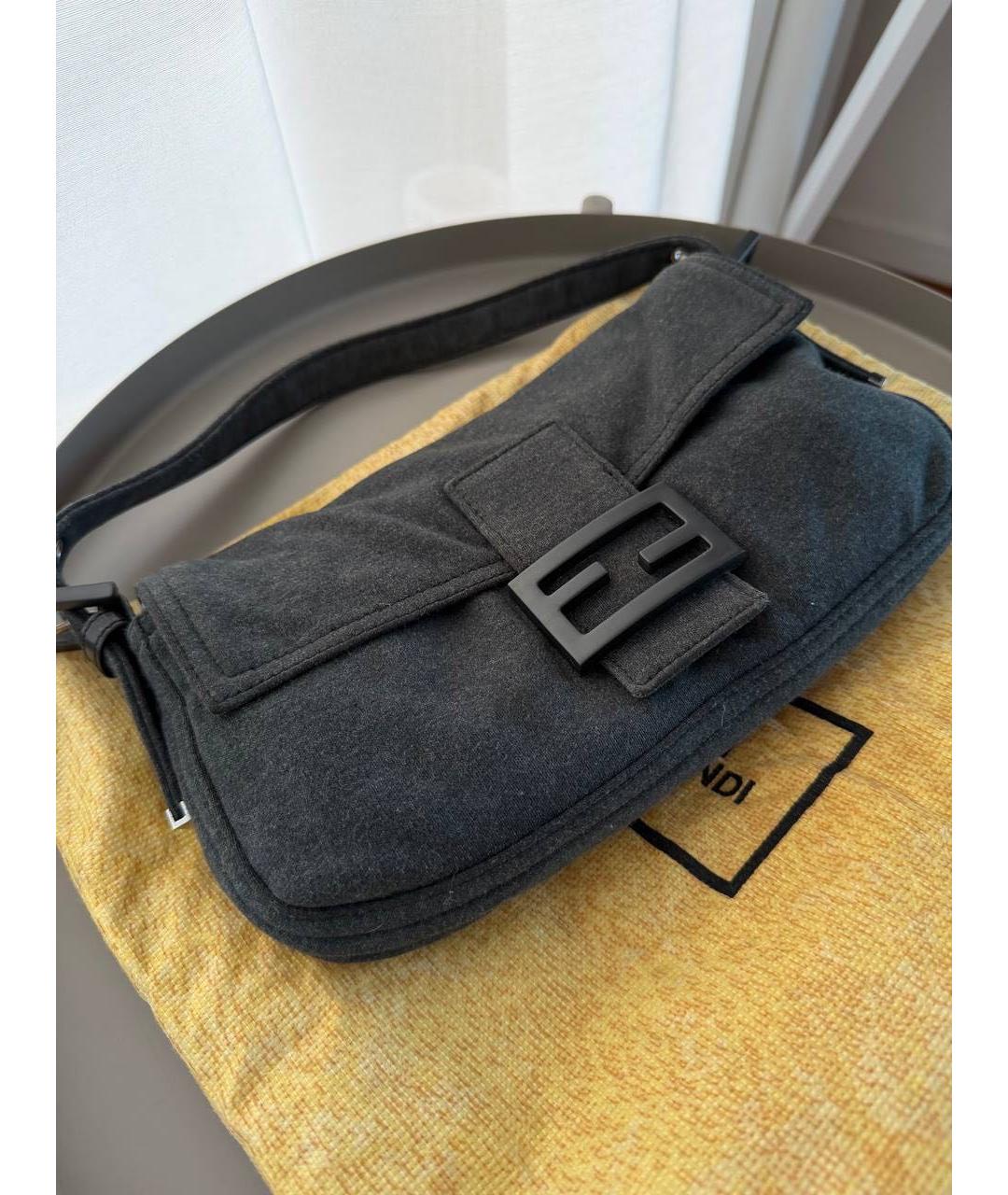 FENDI Серая тканевая сумка через плечо, фото 2