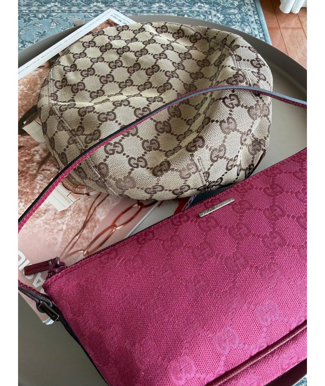 GUCCI Розовая тканевая сумка через плечо, фото 6