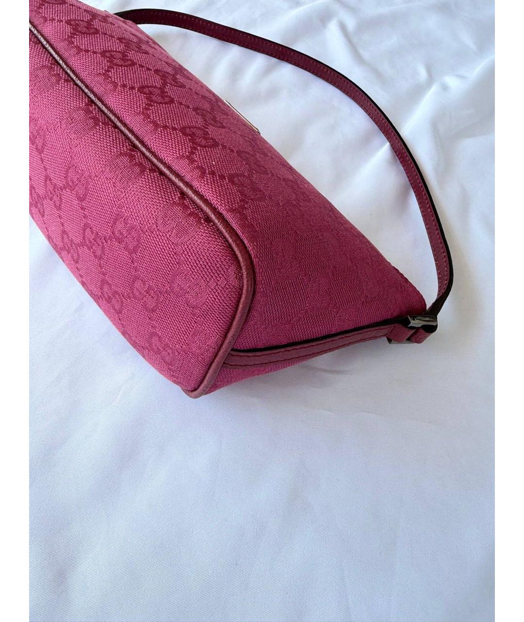 GUCCI Розовая тканевая сумка через плечо, фото 4