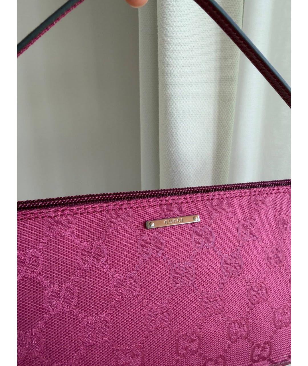 GUCCI Розовая тканевая сумка через плечо, фото 5