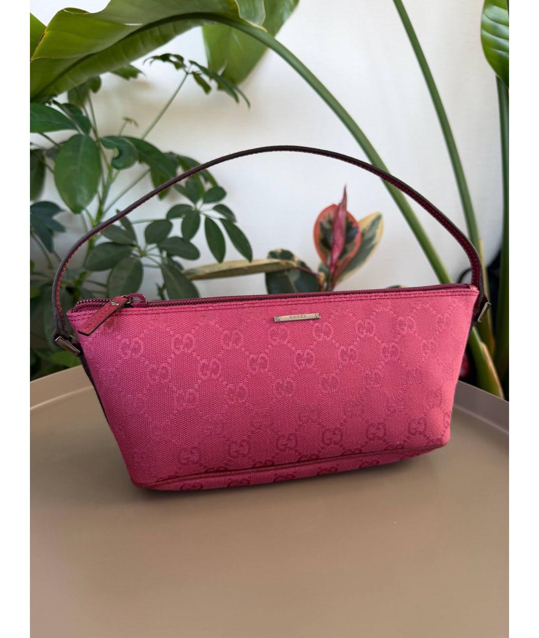 GUCCI Розовая тканевая сумка через плечо, фото 2