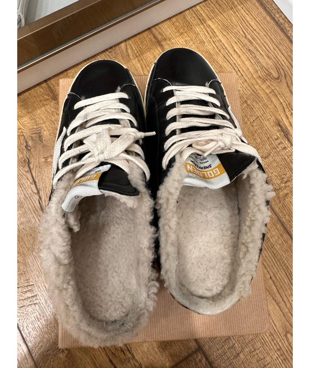 GOLDEN GOOSE Черные кожаные кеды, фото 3