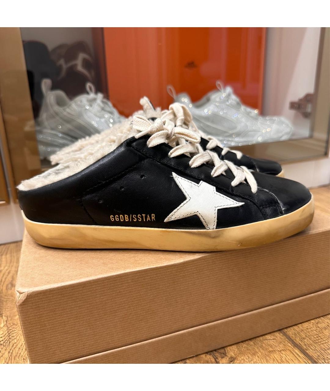 GOLDEN GOOSE Черные кожаные кеды, фото 8