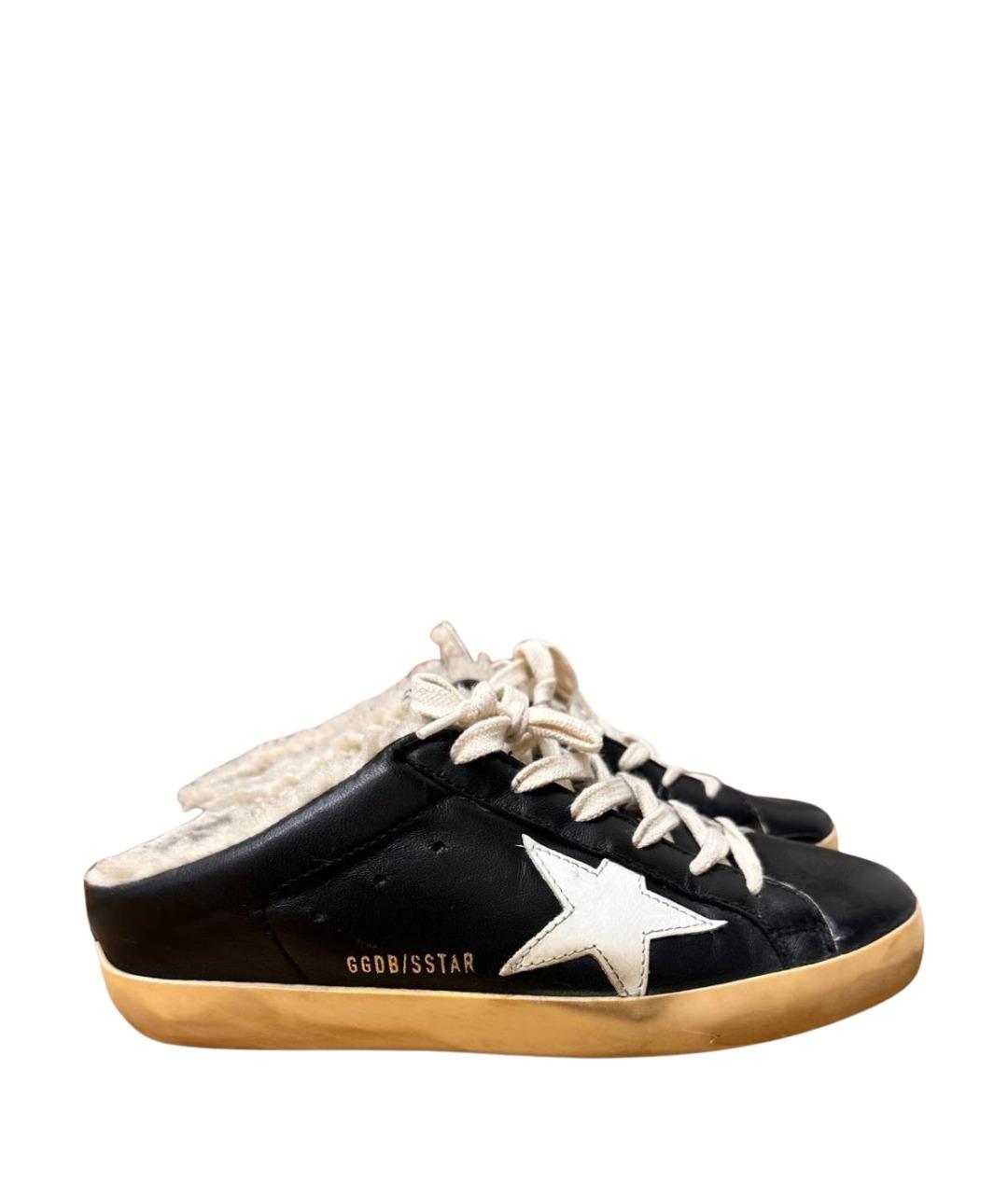 GOLDEN GOOSE Черные кожаные кеды, фото 1
