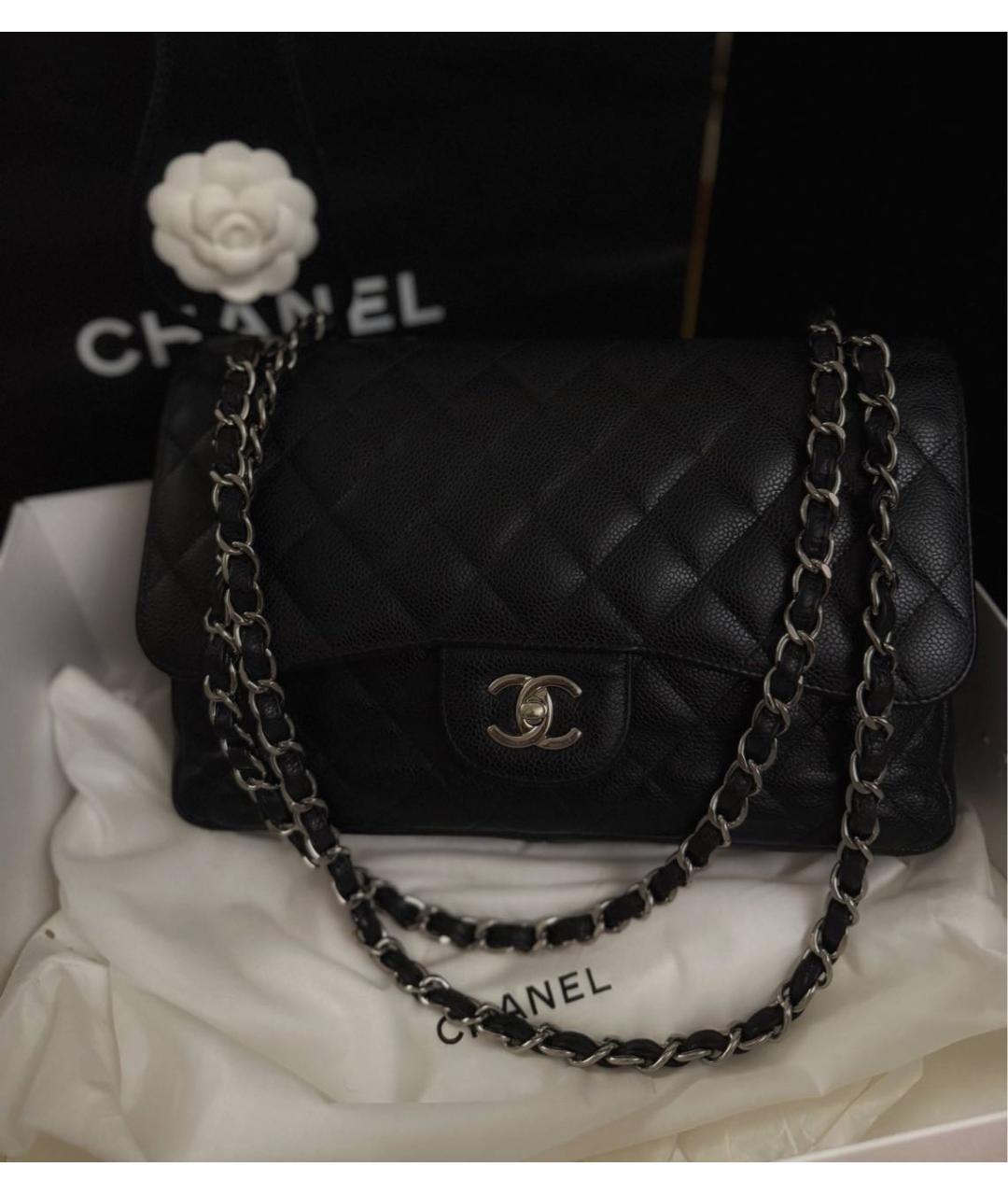 CHANEL Черная кожаная сумка через плечо, фото 9