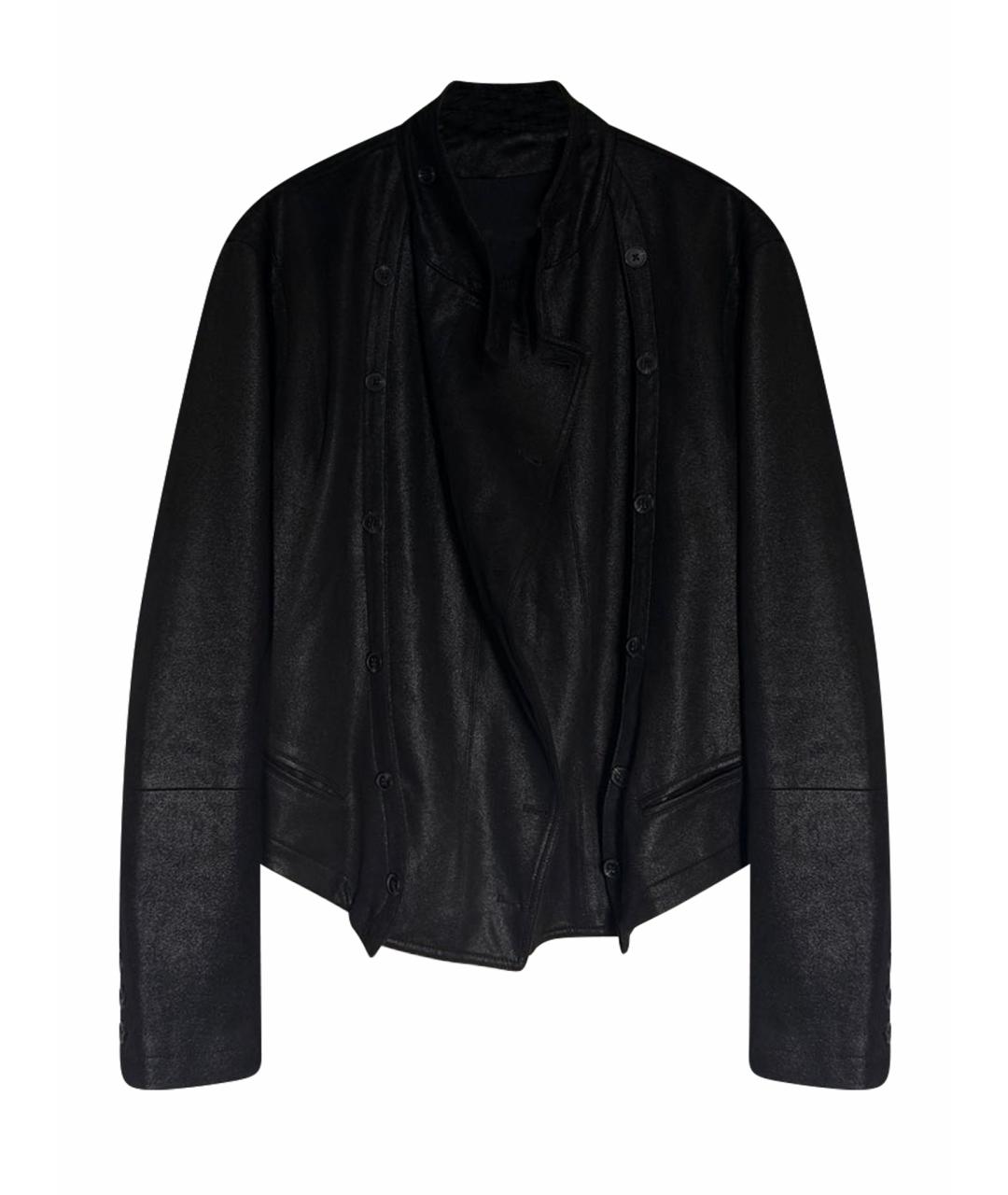 ANN DEMEULEMEESTER Черная кожаная куртка, фото 1