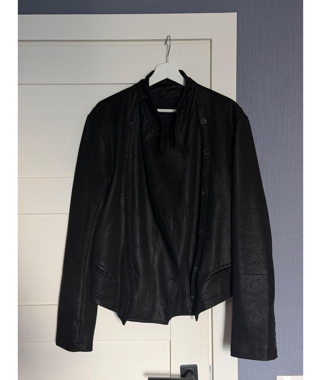 ANN DEMEULEMEESTER Черная кожаная куртка, фото 6