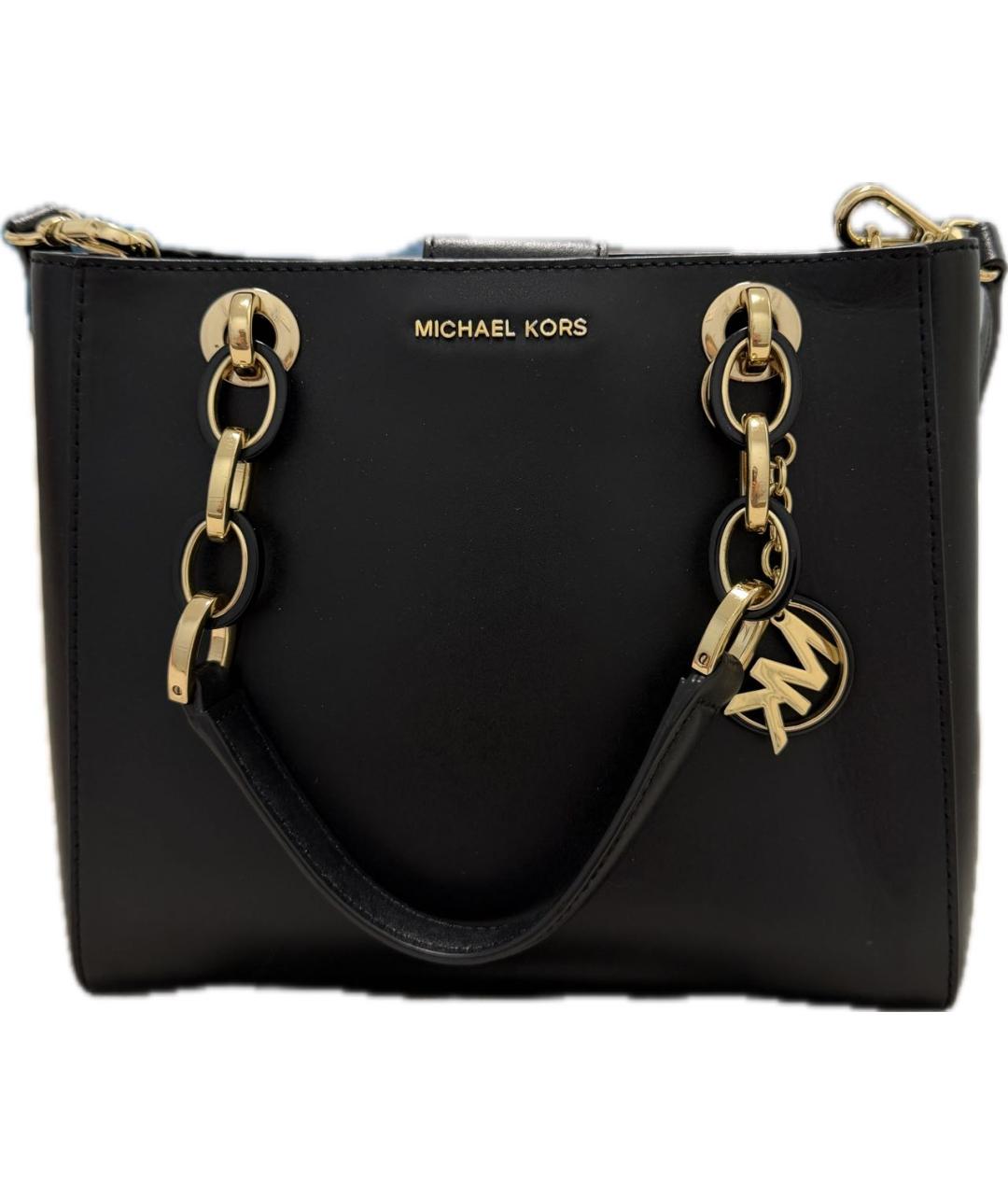 MICHAEL KORS Черная кожаная сумка с короткими ручками, фото 7