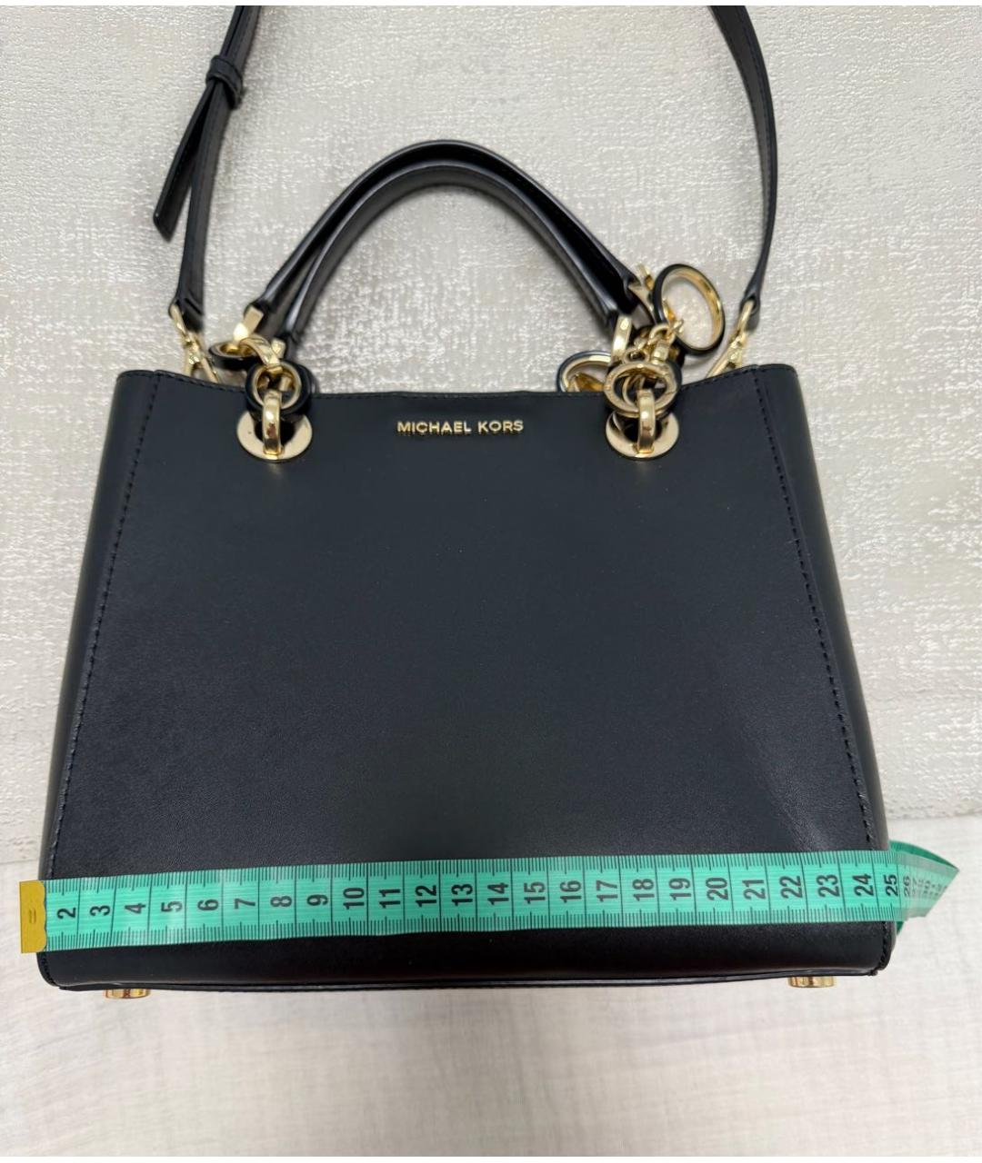 MICHAEL KORS Черная кожаная сумка с короткими ручками, фото 4