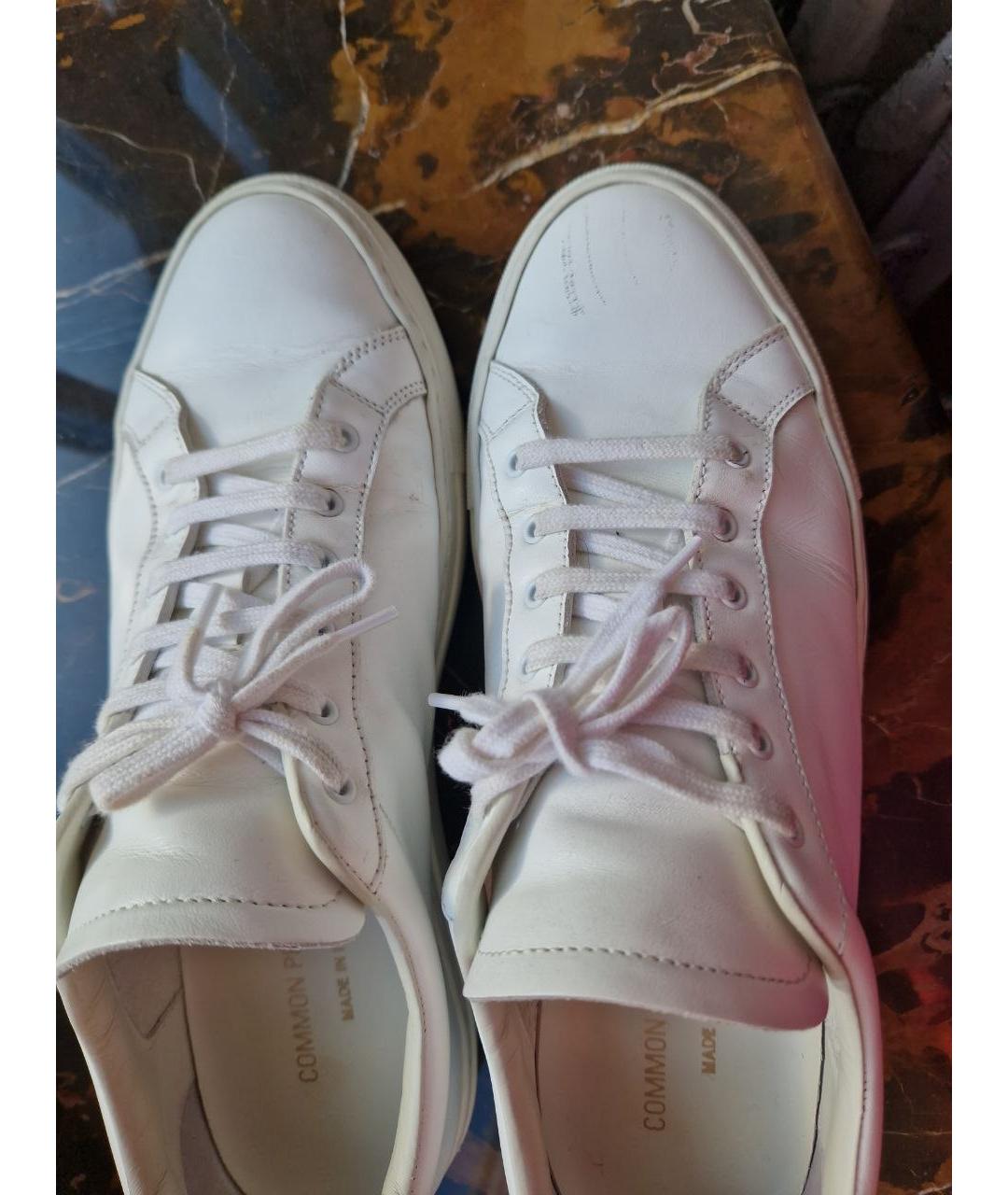 COMMON PROJECTS Белые кожаные низкие кроссовки / кеды, фото 2