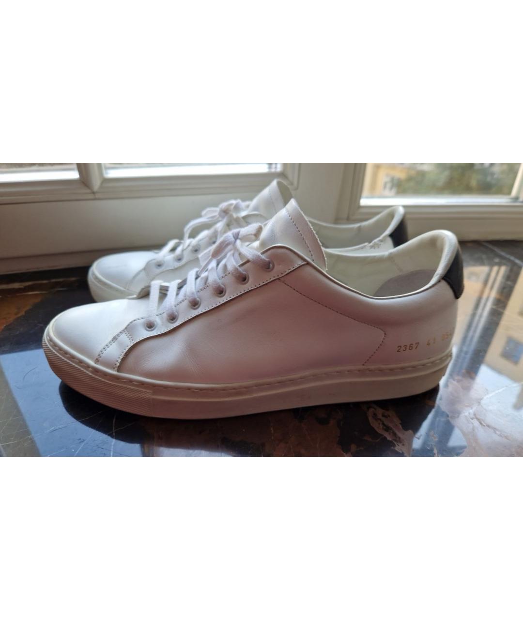 COMMON PROJECTS Белые кожаные низкие кроссовки / кеды, фото 5