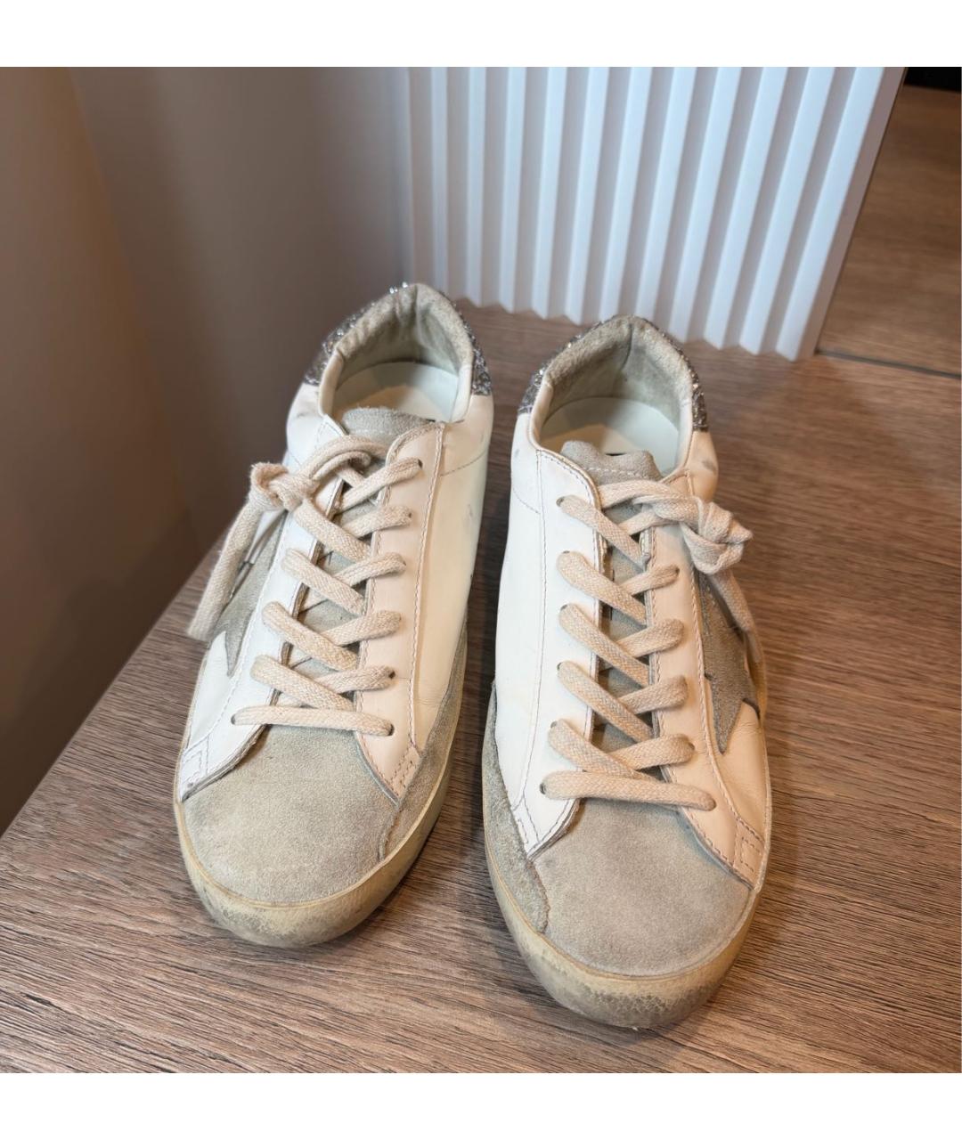 GOLDEN GOOSE Белые кожаные кеды, фото 2