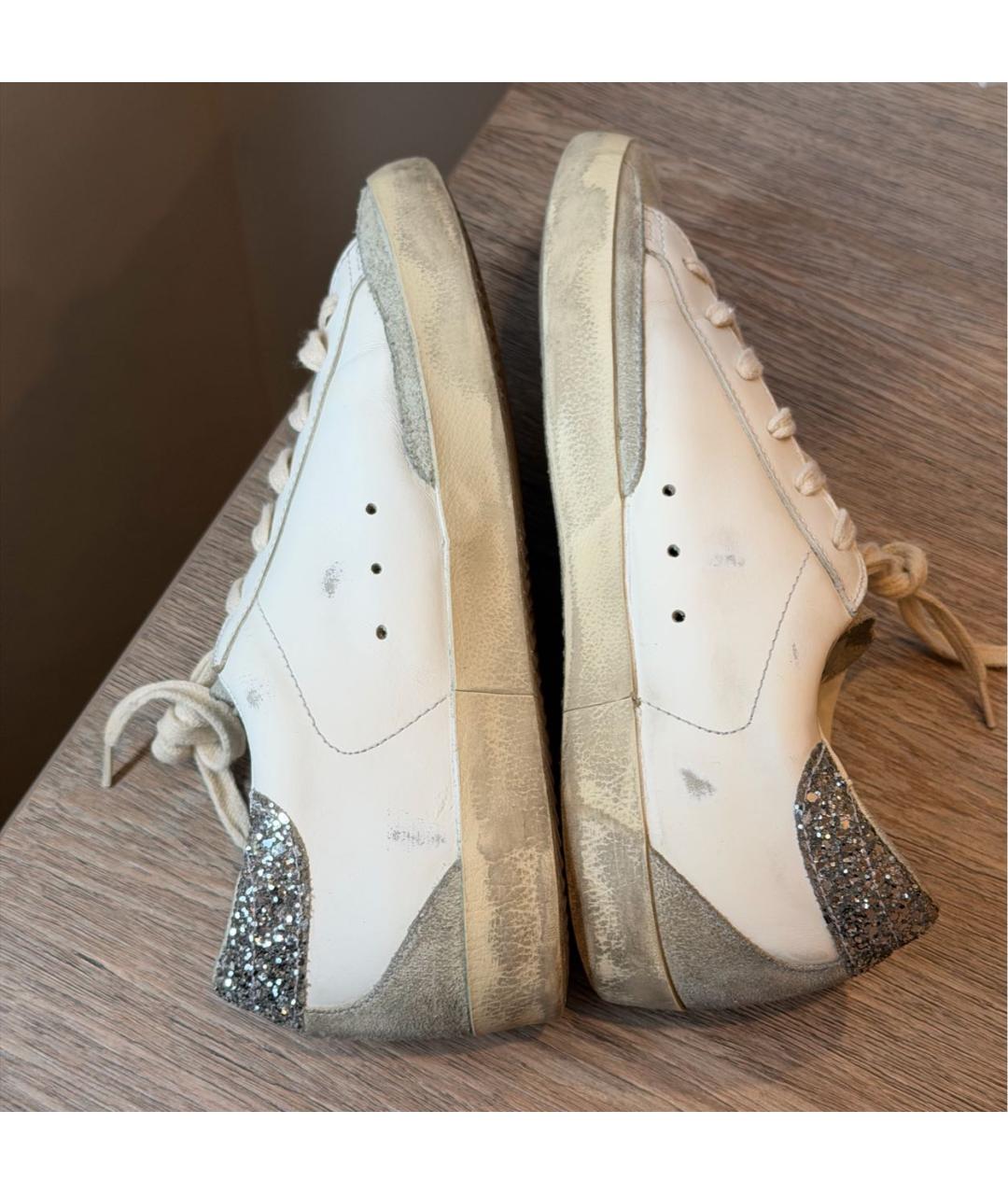 GOLDEN GOOSE Белые кожаные кеды, фото 5